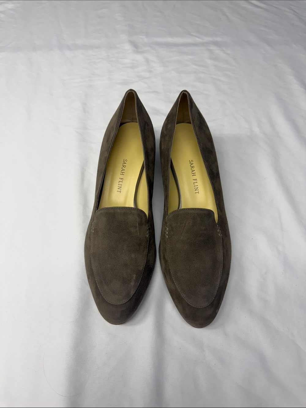 Sarah Flint Dark Brown Suede Slip-On Loafers